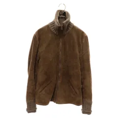 DOLCE & GABBANA (ドルチェアンドガッバーナ) ジップアップ ハイネックスエードジャケット リブニット ブラウン LS-G0Q35Lのサムネイル