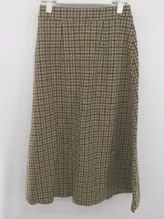 ◇ BEAUTY & YOUTH UNITED ARROWS チェック かわいい ロング フレア スカート サイズS ベージュ レディース E  【1306210008959】