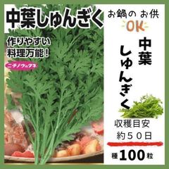 【野菜の種】香りGOOD☆鍋のお供「中葉シュンギク」収穫約５０日～種１００粒
