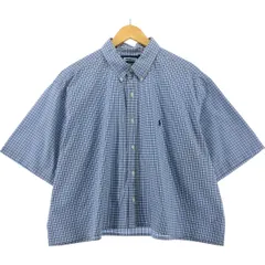 古着 ラルフローレン Ralph Lauren CLASSIC FIT チェック柄 半袖 ボタンダウンシャツ レディースXXL相当/eaa535681