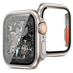 UIUIKA Apple Watch カバー Series 9/8/7 45mm 対応 アップルウォッチ用 ケース と互換性があり 数秒で Ultra Apple Watch ケース対応 全面保護 超薄型 装着簡単 耐衝撃 高透過率 指紋防止 傷防