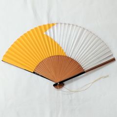 扇子 和扇子 和装小物 ストラップ付き 夏祭り 花火大会 山吹色 銀色 ATY7-8