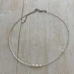 淡水パールとビーズのネックレス／チョーカー