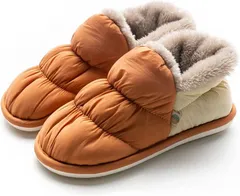Kozy More ルームシューズ 暖かい もこもこ 冬 スリッパ 室内 あったか 滑り止め 冷え対策 レディース メンズ 防水 室内履き 北欧 おしゃれ(オレンジ,  24.0～24.5 cm)