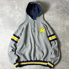 80s USA製 RUSSELL ハーフジップ リブライン スウェット パーカー L / 80年代 アメリカ製 ビンテージ ラッセル トレーナー フード