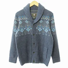 ティンバーランド Timberland 美品 ショールカラー カーディガン 長袖 ノルディック柄 ウール XS 紺 ネイビー 1225 ■GY31のサムネイル
