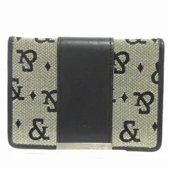 ピンキー&ダイアン ピンダイ PINKY&DIANNE パスケース カードケース 総柄 キャンバス ベージュ 黒 ブラック ■ECHのサムネイル