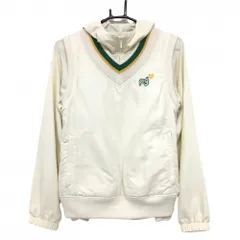 パーリーゲイツ インナーブルゾン付き中綿ベスト アイボリー×グリーンVネック レディース 1(M) ゴルフウェア PEARLY GATES