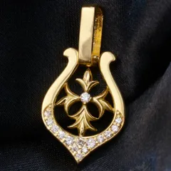 ペンダントトップ メンズ K18 18K 18金 イエローゴールド ダイヤモンド 馬蹄 ホースシュー クロス 十字架 ペンダントヘッド 鑑別書付き シンプル プレゼント ギフト【アクセサリーマート/メルカリShops店】