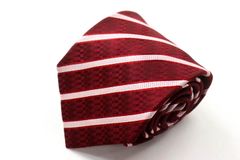 メイル&コー ブランドネクタイ ストライプ柄 パネル柄 シルク 日本製 メンズ レッド MALE & Co 【中古】