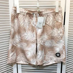 未使用☆ROXY ロキシー ハーフパンツ L ベージュ柄 サーフパンツ