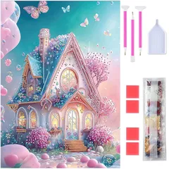 ダイアモンドビーズ絵画キット 5Dモザイクアート ダイヤモンドハウス DIY 手作り絵画手芸キット キット ダイヤモンド塗装 ダイヤモンドアート 全面貼り付けタイプ 芸術品 ダイヤモンドアート 家用装飾 Rinimie 30x40cm