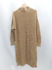 ◇ ⊇ jouetie ジュエティ レースアップ ニット 長袖 ロング ワンピース サイズM キャメル レディース E  【1501160045263】