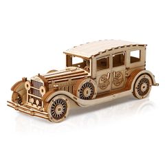 Hallisun 3D木製パズル 組み立て立体パズル クラシックカー 旧車 動くメカニカル クラフト手芸 DIY 機械式 おもちゃ 趣味 クリスマス バレンタインデー ヴィンテージ 装飾 自宅 インテリア 大人向け 14歳+ 誕生日ギフト プレゼント 日本語取