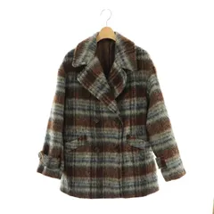 ビス ViS 24AW シャギーミディ丈Pコート ピーコート チェック S ブラウン マルチカラー /DF ■OSのサムネイル
