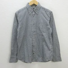 y■ユナイテッドアローズ/UNITED ARROWS B&Y ギンガムチェック長袖BDシャツ■白/黒【 M 】MENS/196【中古】