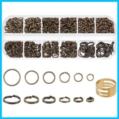 【迅速発送】PH PandaHall 約470個/箱 6種セット 真鍮 二重丸カン 4-10mm直径 リング マルカン 丸環 指貫つき 金具セット 基礎パーツ ジュエリー DIY用 手芸用品 クラフト用品 アクセサリーパーツ ハンドメイド ブレスレット アンテ