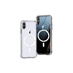 ONES HD超透明 iPhone Xs X 超強磁性MagSafe対応 ハードケース 米軍MIL規格 エアバッグ 超耐衝撃 レンズ保護 画面保護 「 高靭性強化PC保護板 ? 高弾性衝撃吸収・シリコンバンパー 」 Qiワイヤレス充電 傷防止 滑り止め 超 0