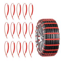 新品 トレーラー バイク 泥道 悪路 スリップ アイスバーン トラック 凍結 雪道 取付が簡単 靭性が強い ナイロン製 使い捨て タイヤチラーチェーン SUVに適用 ホイールチェーン スノーチェーン (15本入り) 車用 タイヤチェーン Coollooda