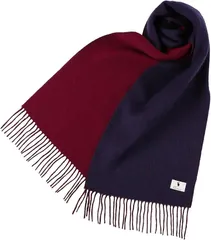 Elensia エレンシア カシミヤブレンド リバーシブル マフラー レディース メンズ UVカット98%以上 チェック 30x186cm 160g 全13色 ネイビー ボルドー(ネイビーボルドー)