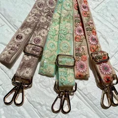 インド刺繍リボン　ショルダーストラップ　ショルダーベルト　スマホストラップ　ハンドメイド　＊No.16