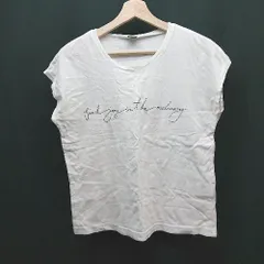 ◇ URBAN RESEARCH DOORS クルーネック 文字プリント カジュアル ノースリーブ Tシャツ 表記なし ホワイト レディース E  【1308160033128】