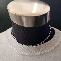 40センチ ステンレス シルバー オーバルチェーンネックレス メンズ レディース