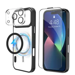 新品 【米軍規格・Magsafe対応】TRAOO iphone17 pro 用 ケース 耐衝撃 カメラレンズ保護付き アイフォン17 pro 用 ケース 米軍MIL規格 耐久性 ア 黄ばみ防止 ワイヤレス充電対応 SGS認証 スマホケース カバー 6.3インチ