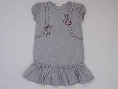 グッチ チルドレンズ gucci childrens アウトレット 子供服 女の子 36M 約 95cm 100cm ベビー服 半袖 チュニック ワンピース グレー 春 夏 ★3 ガールズ 女児 キッズ ベビー 【中古】 ユーズド リサイクル