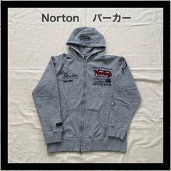 Norton　ノートン　刺繍　ジップパーカー　パーカー　ロゴ　バイク オー トバイ　バイカー　バイクウェア　ツーリング 　XL