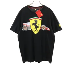 未使用 PUMA プーマ 半袖 スクーデリア フェラーリ Tシャツ L ブラック メンズ 古着