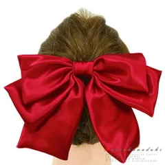 髪飾り リボン 卒業式 袴 成人式 赤 振袖 花 ワインレッド シック 大きい 艶 ツヤ かんざし 日本製 古典 おしゃれ かわいい 派 No.9-2923