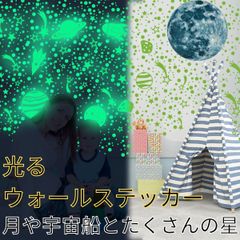ウォールステッカー 蓄光 ムーン 宇宙 セット 蛍光 月 星 子供部屋 395
