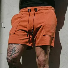 [L]メンズ ファッション 服 男性用 オシャレ シンプル 大人 かっこいい 大きいサイズ ストリート 紳士服 アメリカン スポーツ パンツ トレーニング ズボン 夏 テリー カジュアル ランニング ハーフ 通気性 スクワット フィットネス パンツ