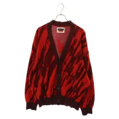 MAISON SPECIAL (メゾンスペシャル ) ポリエステルコットン混総柄ニットカーディガン レッドのサムネイル
