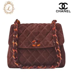 超レア　シャネル ココマーク スエード ハンドバッグ べっ甲プラハンドル CHANEL(シャネル) / ココマーク/べっ甲プラハンドル