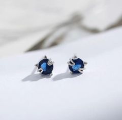 R156 【魔除け】スタッドピアス 邪眼 ブルーサファイア ジルコニア 青 