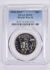 1991-1995-P MS70 第二次世界大戦記念ハーフドル PCGS ブルーラベル