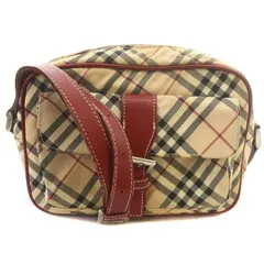 バーバリーブルーレーベル BURBERRY BLUE LABEL ノバチェック ショルダーバッグ ロゴ べージュ 赤のサムネイル