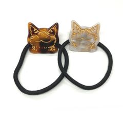 【新品】 猫ヘアゴム２P にこにこ 941961 わちふぃーるど 猫のダヤン おしゃれ リボン セット  猫 ねこ かわいい おしゃれ