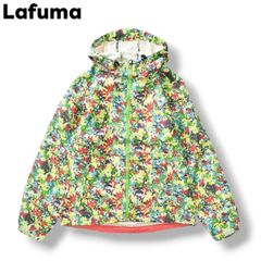【お洒落】 ラフマ Lafuma フラワープリント 総柄 マウンテンパーカー XL マルチカラー レディース ♪
