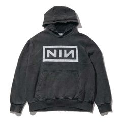 新品 正規品 Nine Inch Nails パーカー スウェット ウォッシュ加工 Classic Logo-Grey