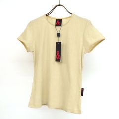 25037 新品未使用 ＆ DOLCE&GABBANA ドルチェ&ガッバーナ 無地  丸首 ラウンドネック 半袖 ニット カットソー Tシャツ size38 ベージュ レディース イタリア製