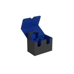 Venssu デッキケース トレカケース ストレージボックス ダイス入れ ダメカン入れ マグネット PU レザー 200枚 「 遊戯王 デュエマ 各種 カードゲーム に使用可能 」スリーブ対応 (グレー（ブルー）) 1