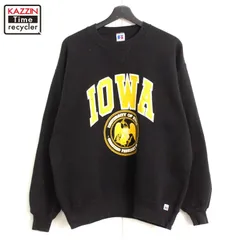 90s USA製 vintage RUSSELL IOWA カレッジ スウェット トレーナー メンズ 表記XLサイズ