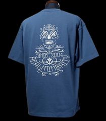 RealMinority リアルマイノリティー Tシャツ (SugarSkull) 9.1oz LooseFit T-shirt カラー：ミッドナイトブルー 5,980円(内税)