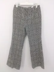 ◇ apart by lowrys アパートバイ ローリーズ チェック ワイド パンツ サイズL ホワイト ブラック系 レディース P  【1210110000497】