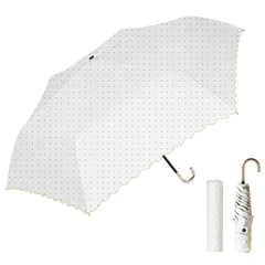 日傘 折りたたみ傘 超軽量 174g/194g UVカット 遮熱 遮光 日焼け止め対策 紫外線遮断 晴雨兼用 レディース かわいい 高密生地 超撥水 耐風 小型 携帯便利 (ドット-ホワイト) 0