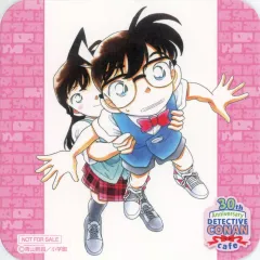 【中古】コースター 江戸川コナン＆毛利蘭(高い高い/コナン蝶ネクタイ) オリジナルコースター 「名探偵コナン 連載30周年記念カフェ」 コラボドリンク注文特典