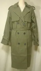 【タイムセール！】【秋冬春！】【トレンチコート！】レディス　袖も含めて総裏地付き、６ケボタン　トレンチコート＜カーキグリーン：Ｍサイズ：着丈約１０６ｃｍ＞ 531955 【アウター】【ロングコート】【ウエストマーク】【スリット】【ウェスト共生地ベルト付き】